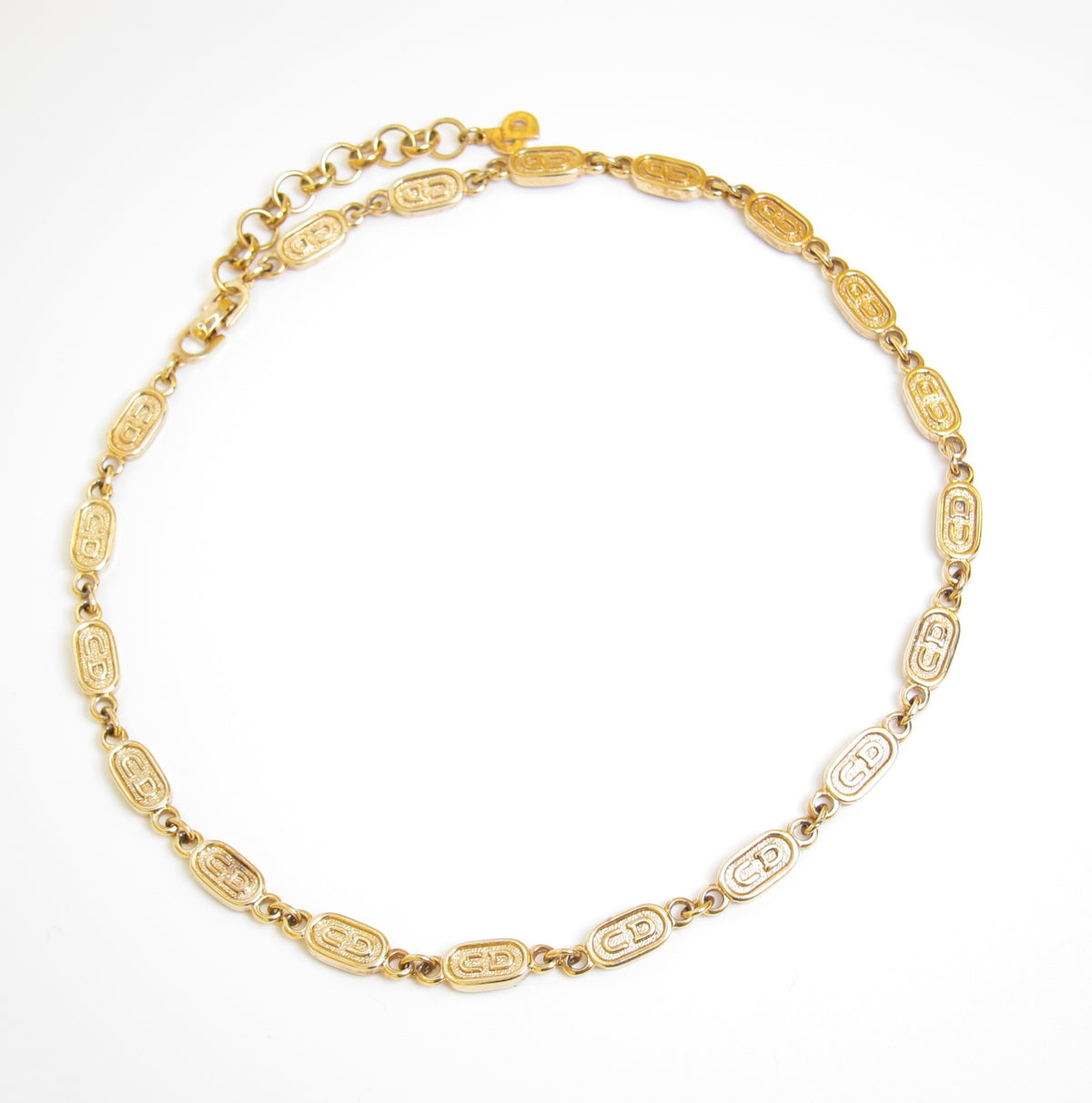 Christian Dior Vintage Repeating CD Link Necklace
