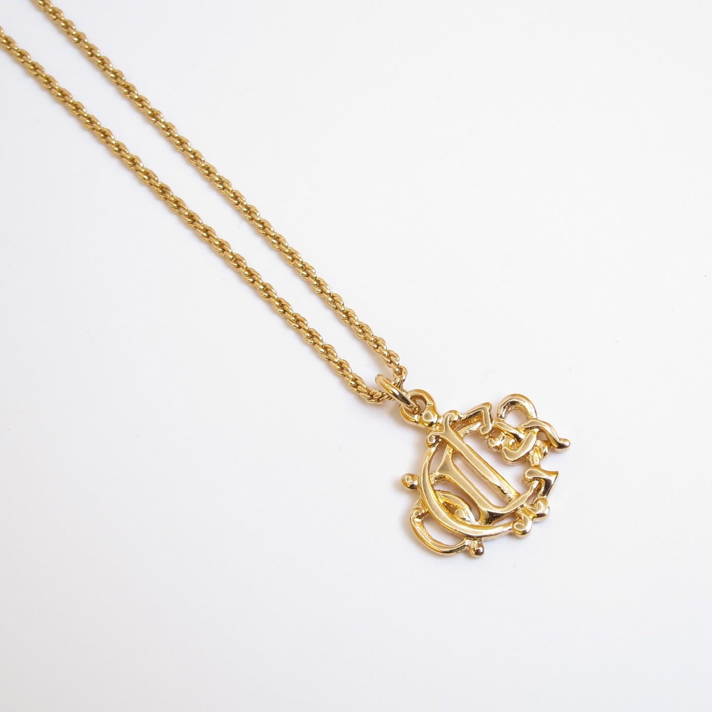 Christian Dior Vintage Dior Logo Golden Necklace