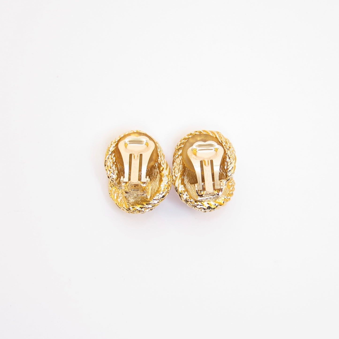 Christian Dior Vintage Twisted Rope Golden Clip-on Earrings
