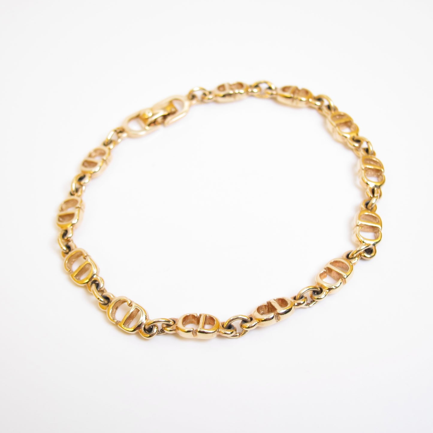 Christian Dior Vintage CD Logo Golden Bracelet