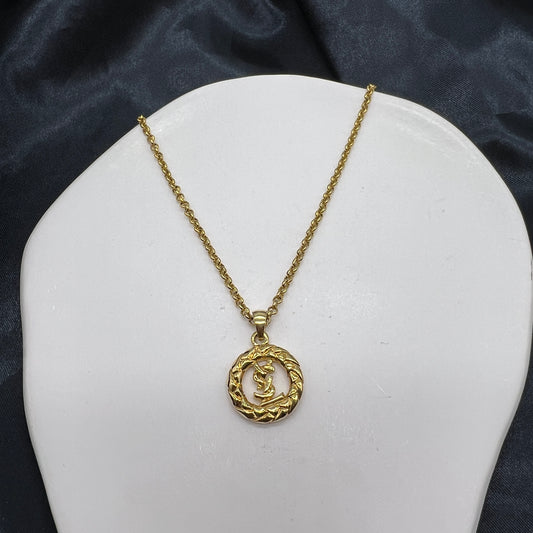 Yves Saint Laurent Vintage Ysl Logo In Loop Pendant Golden Necklace