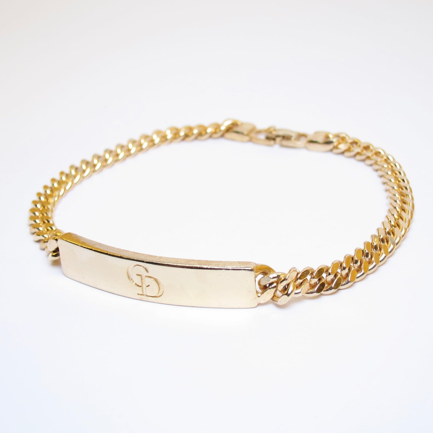 Christian Dior Vintage CD Logo Golden Bracelet