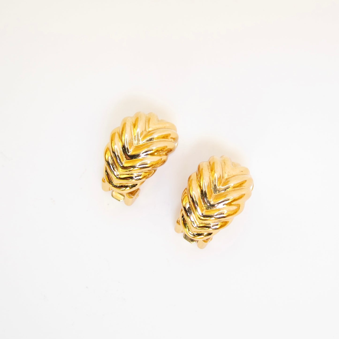 Christian Dior Vintage Stylish Golden Clip-on Earrings