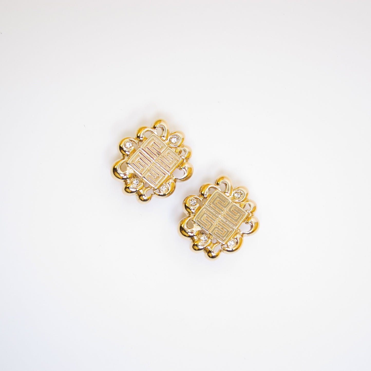 Givenchy Vintage 4G Logo Stylish Golden Clip-on Earrings