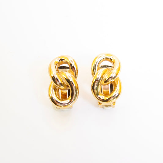 Christian Dior Vintage Link Golden Earrings