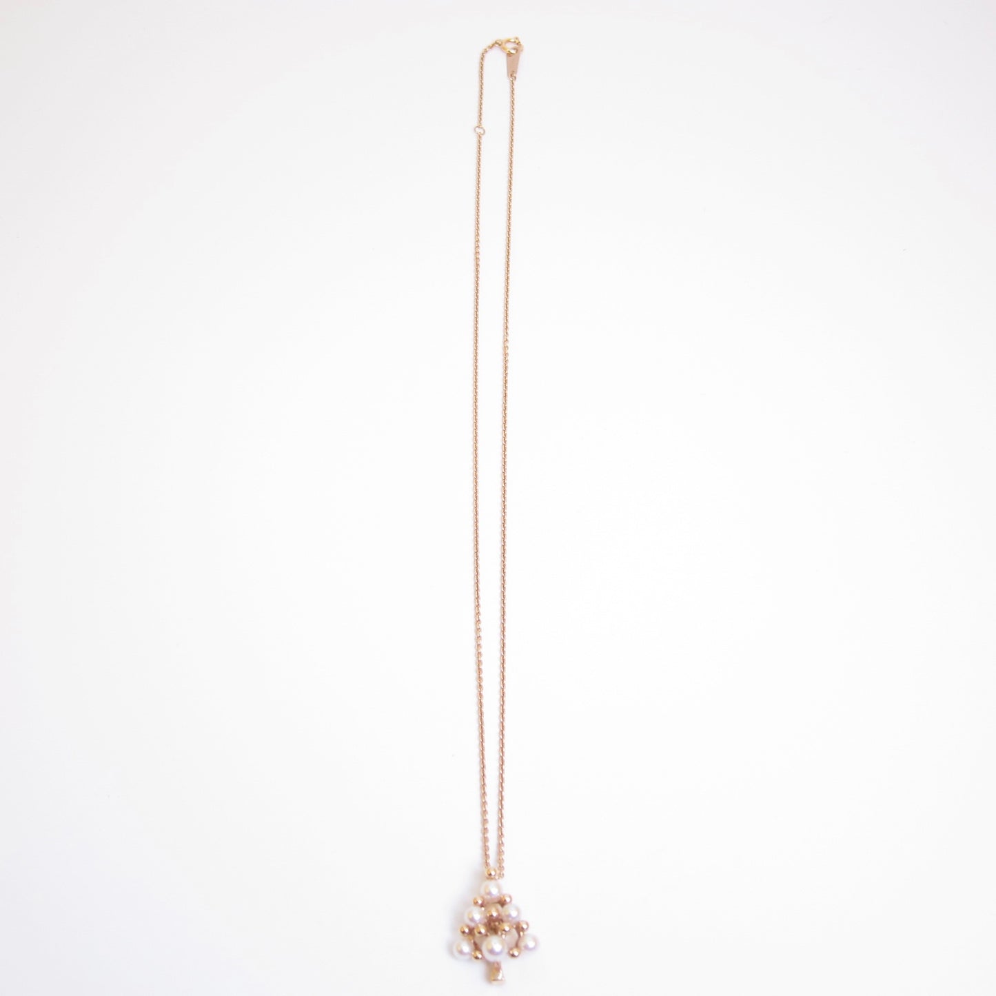 Mikimoto Vintage 2008 X'mas Limited 18K Rose Gold 2-way Akoya Pearl Tree Brooch Necklace