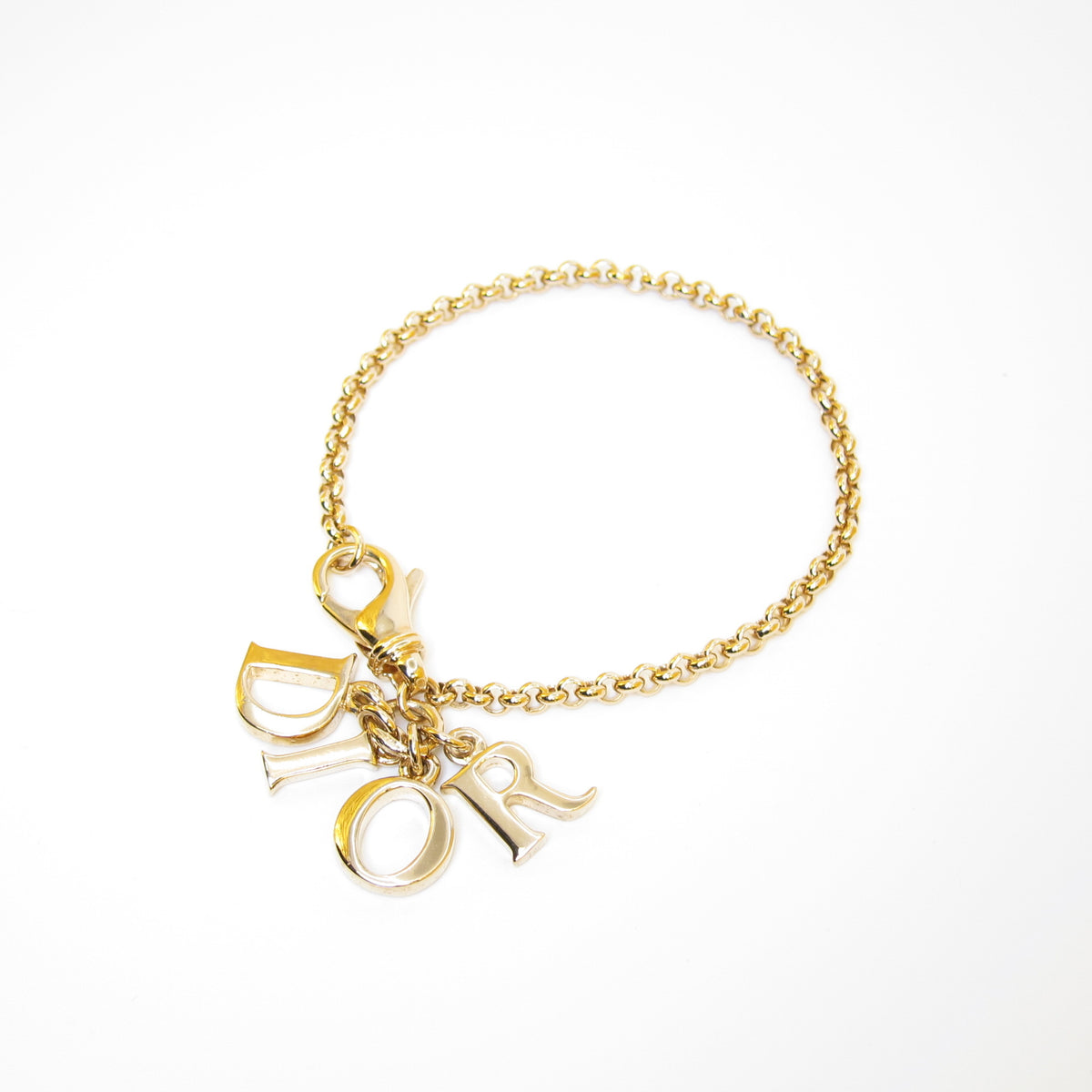 Christian Dior Gold-Tone Dior Letter Charm Bracelet, 18cm