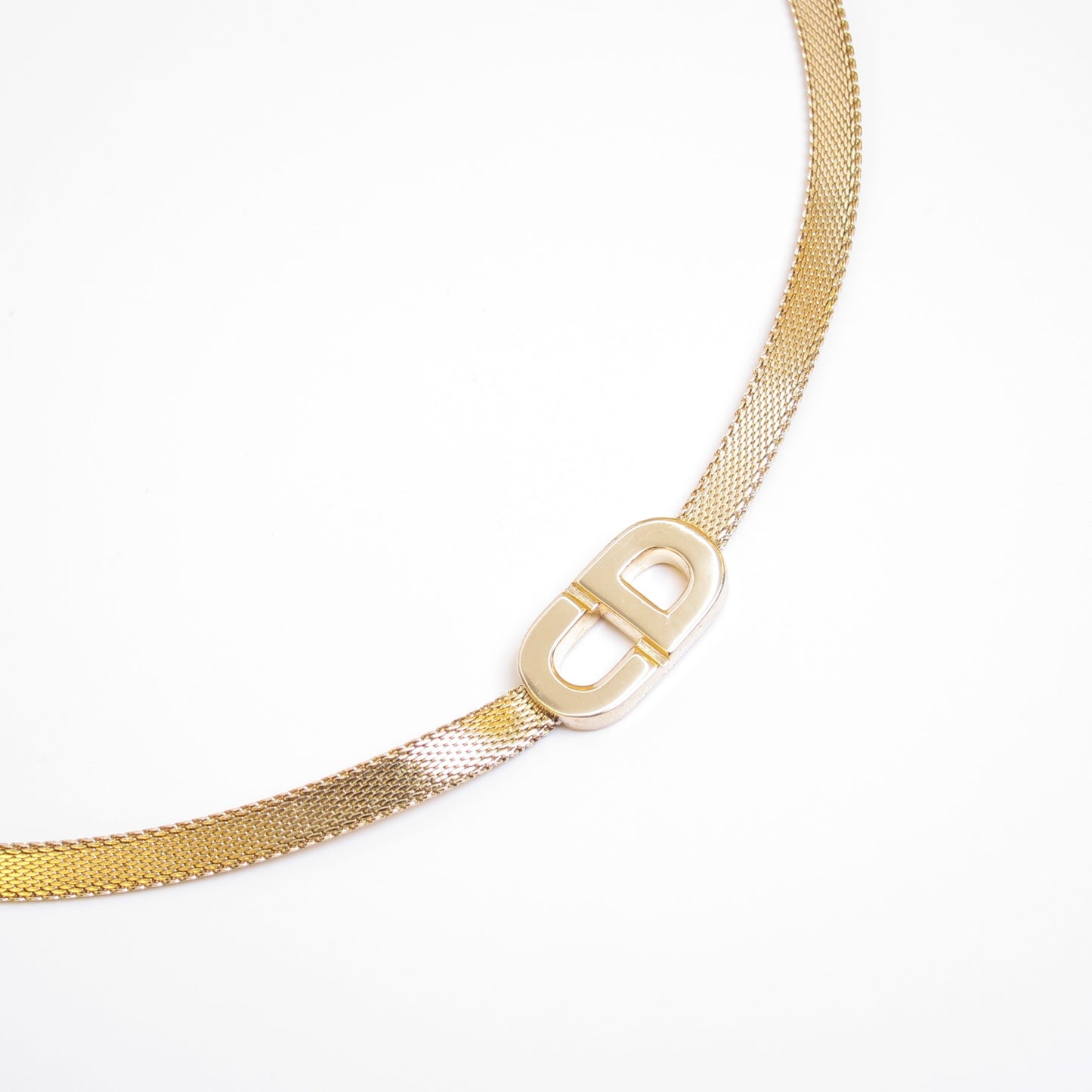 Christian Dior Vintage CD Logo Golden Necklace