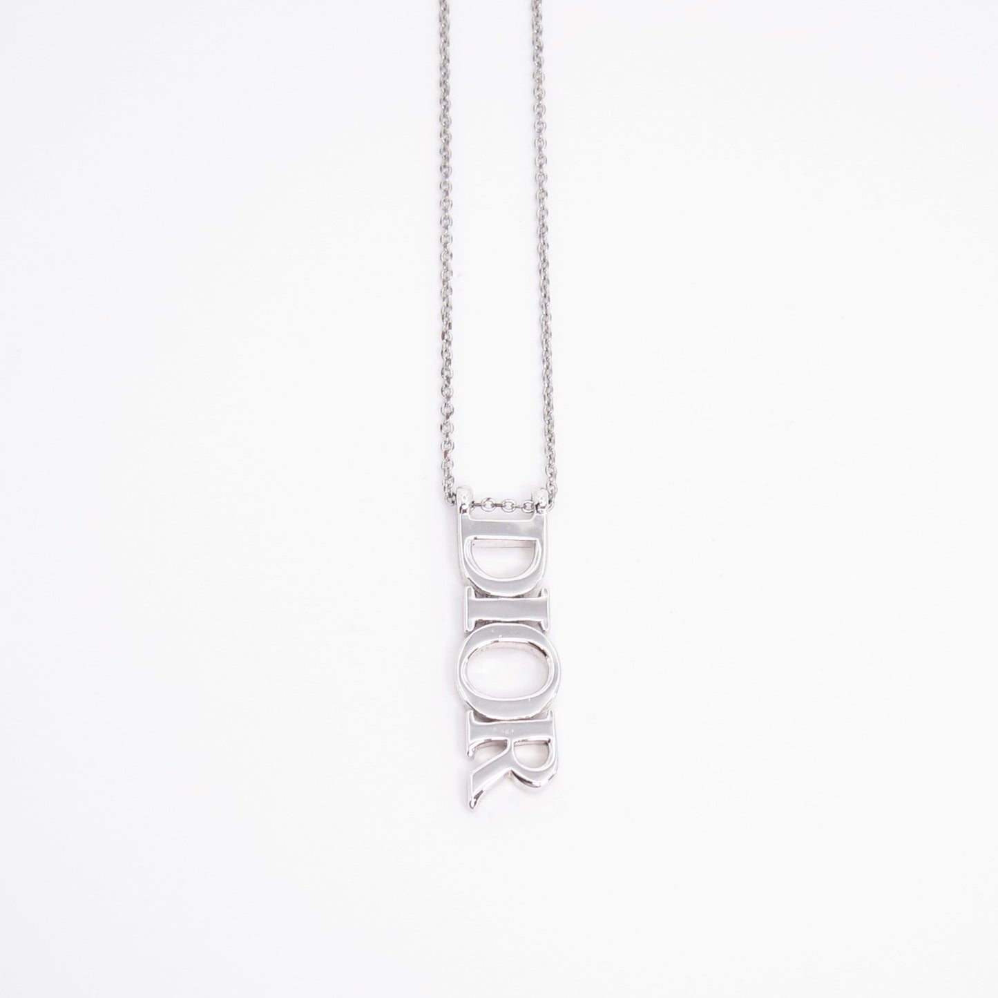 Christian Dior Vintage Dior Logo Silver Necklace