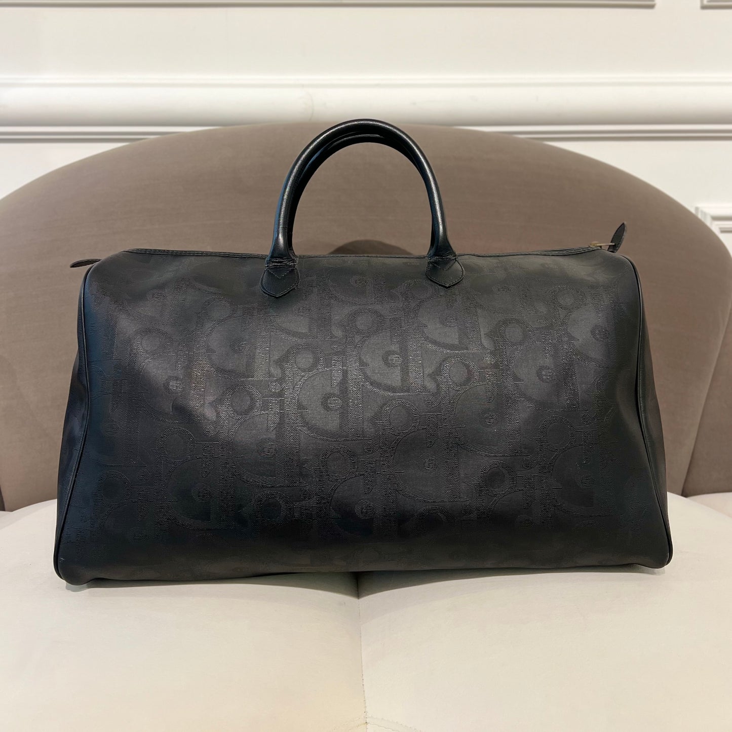 Christian Dior Trotter Boston Bag In Black Color