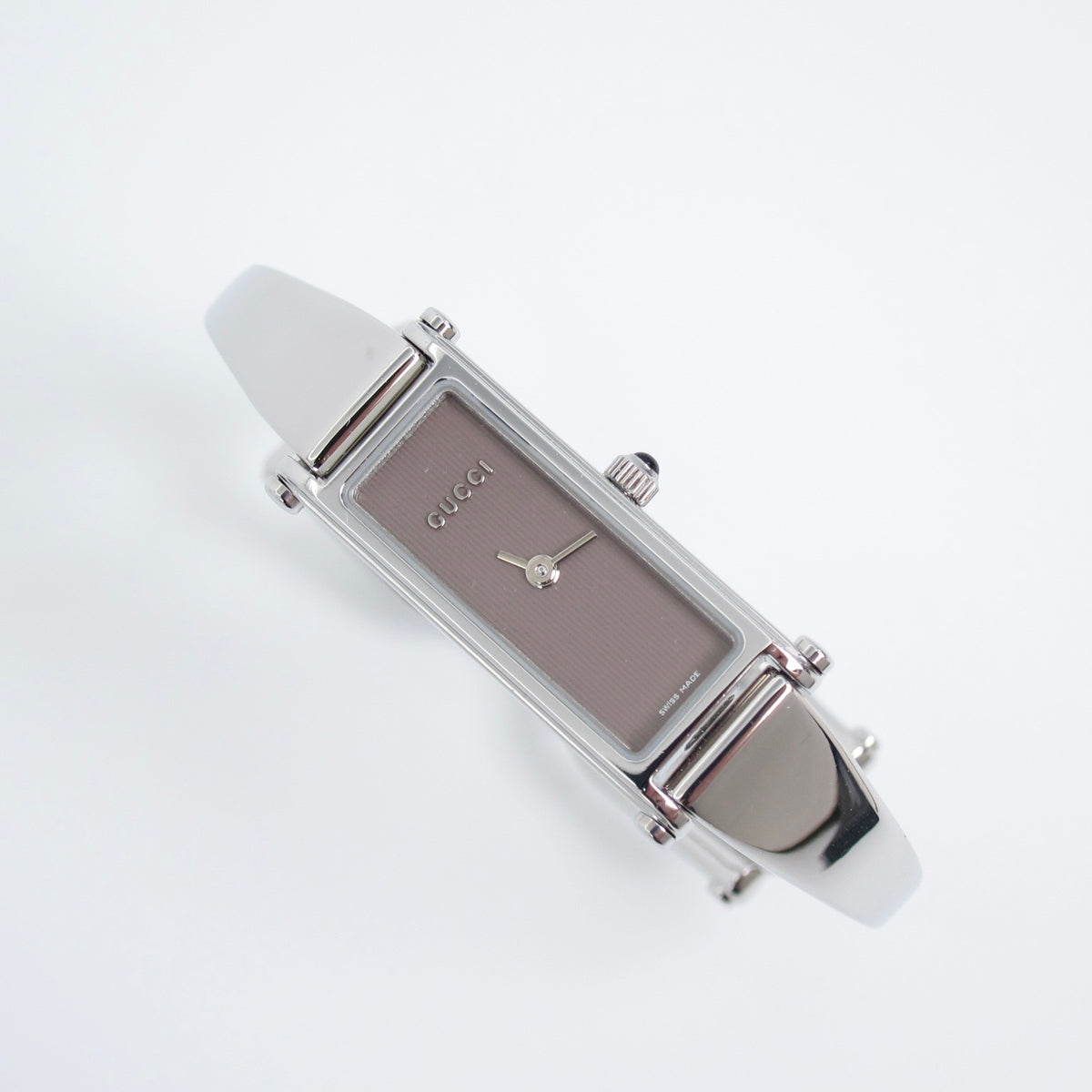 Gucci Vintage Rectangle Brown Face Bangle Watch