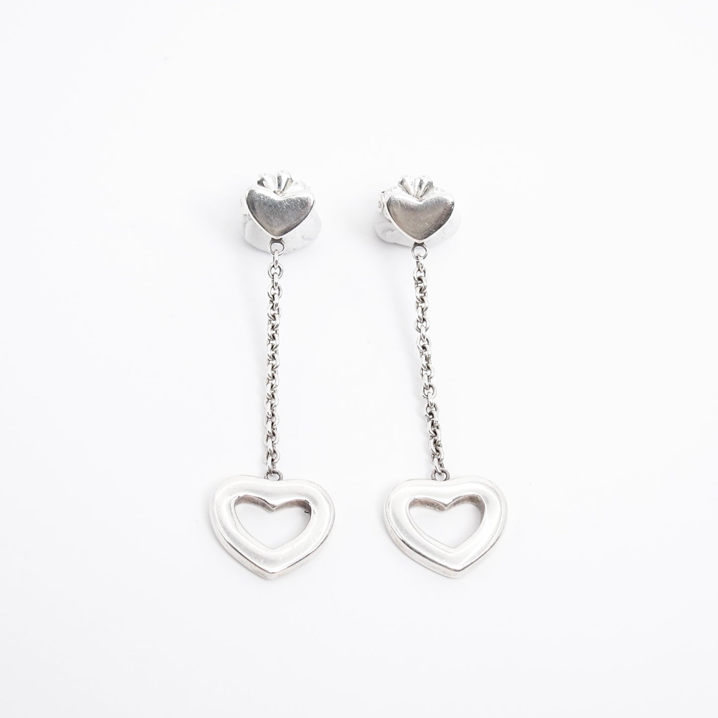 Tiffany Vintage 925 Heart Link Drop Dangle Earrings