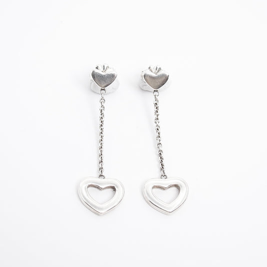 Tiffany Vintage 925 Heart Link Drop Dangle Earrings