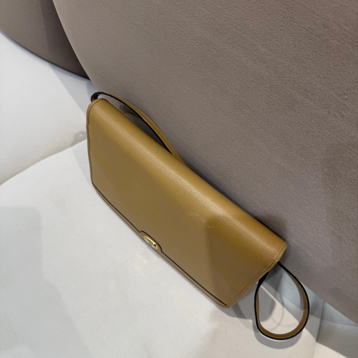 Christian Dior Vintage Beige Leather Envelope Shoulder Bag