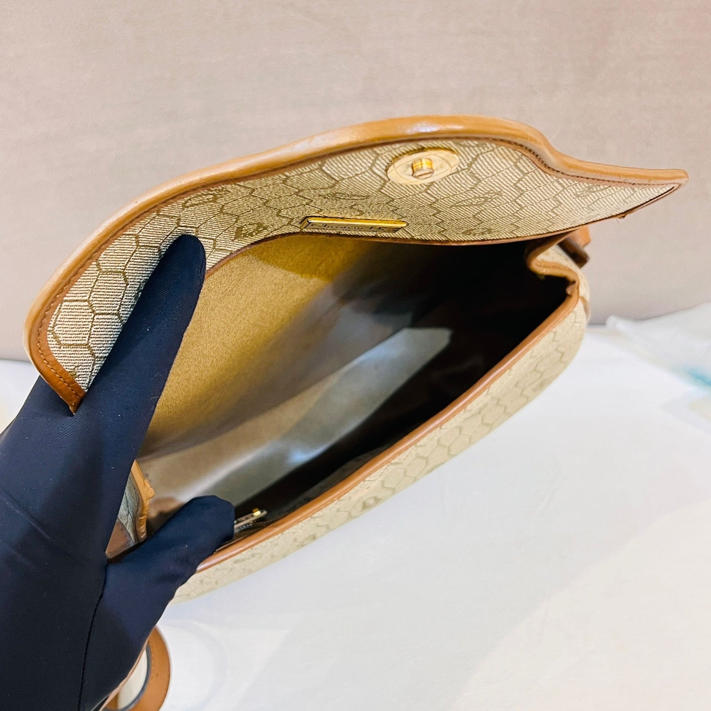 Christian Dior Vintage Brown Monogram Pvc Saddle Shoulder Bag