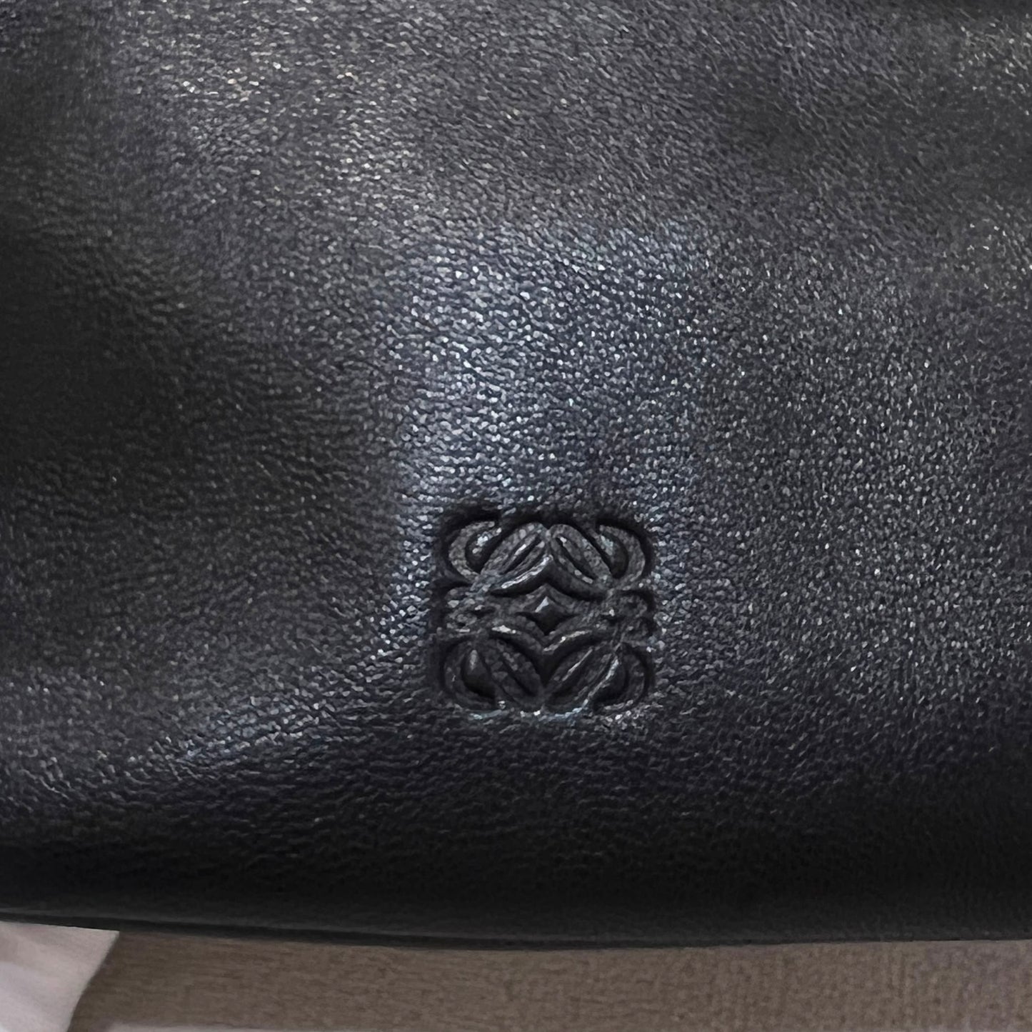 Loewe Vintage Black Nappa Leather Anagram Coin Pouch Key Case