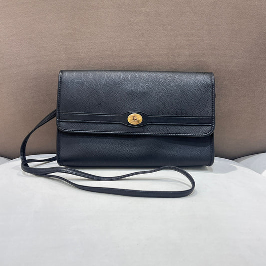 Christian Dior Vintage Honeycomb Black Shoulder Bag