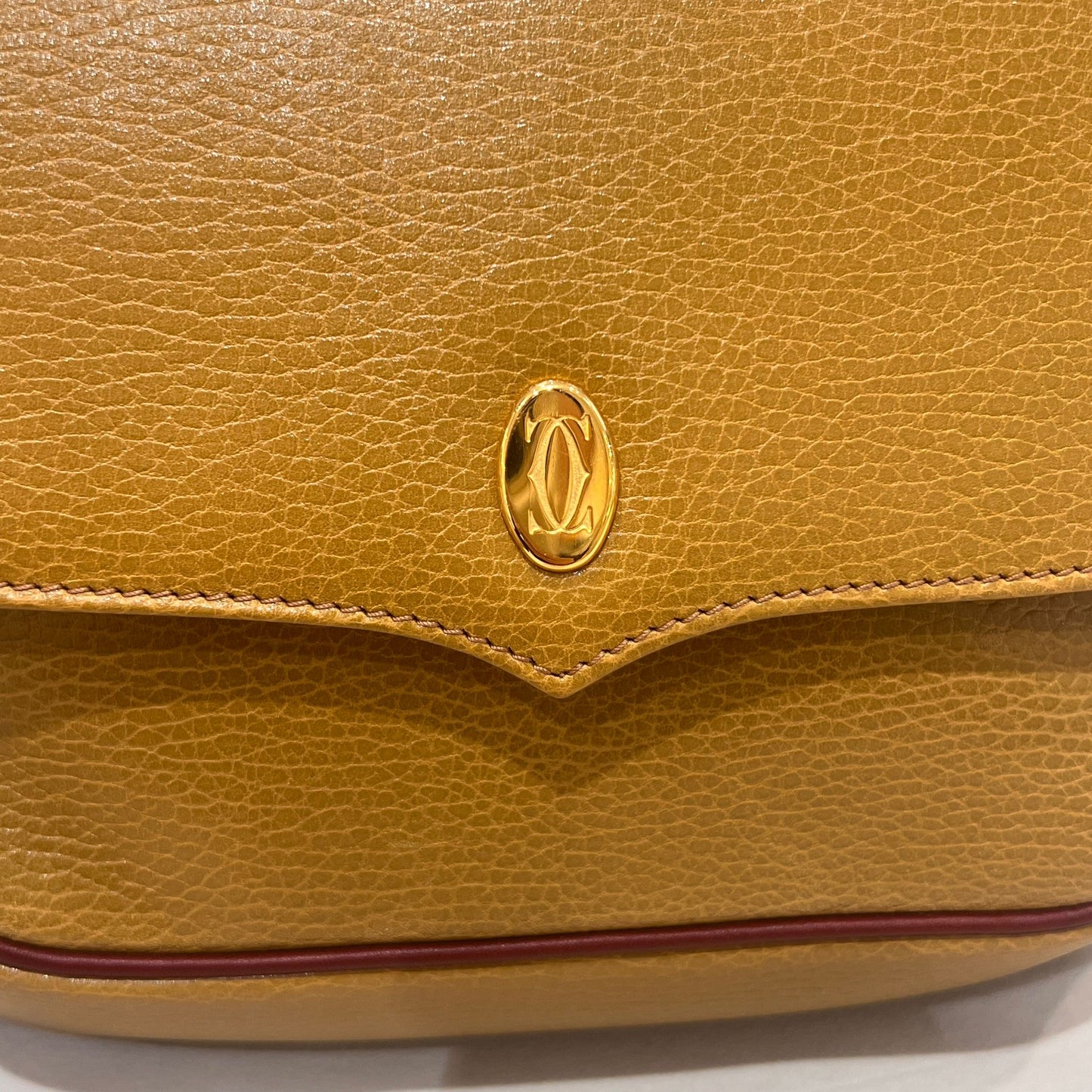 Cartier Vintage Must Line Beige Leather Shoulder Bag