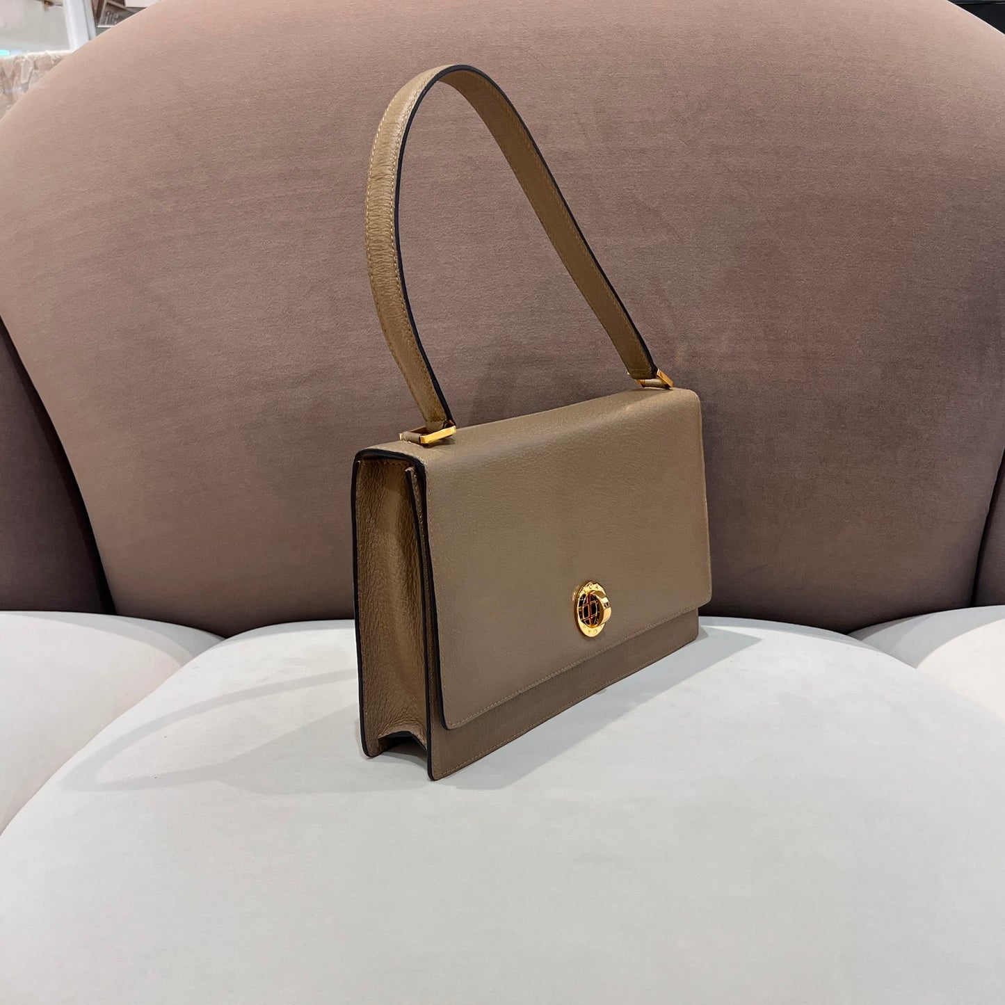 Bvlgari Vintage Grained Leather Shoulder Bag