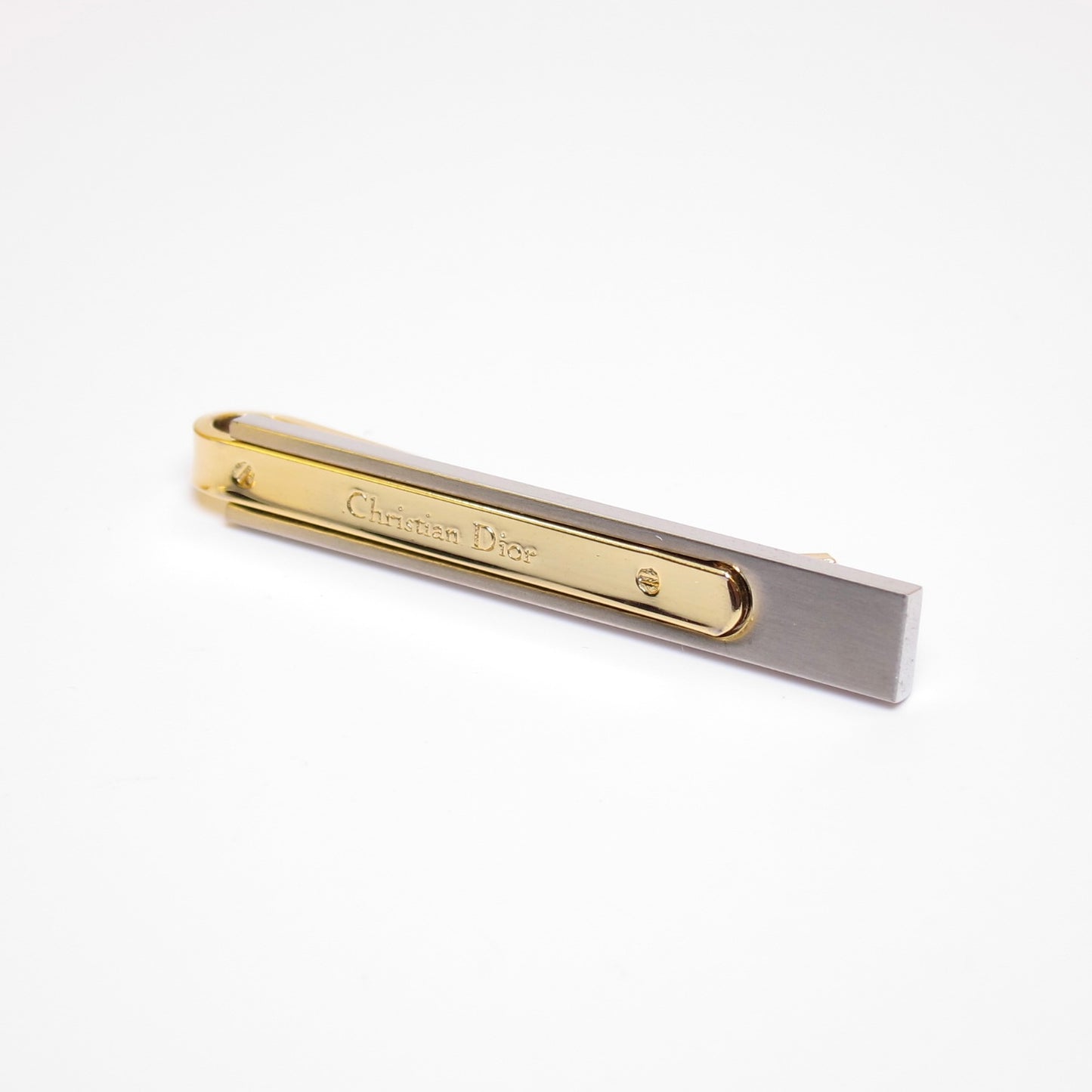 Christian Dior Vintage Christian Dior Logo Two Tone Tie Clip