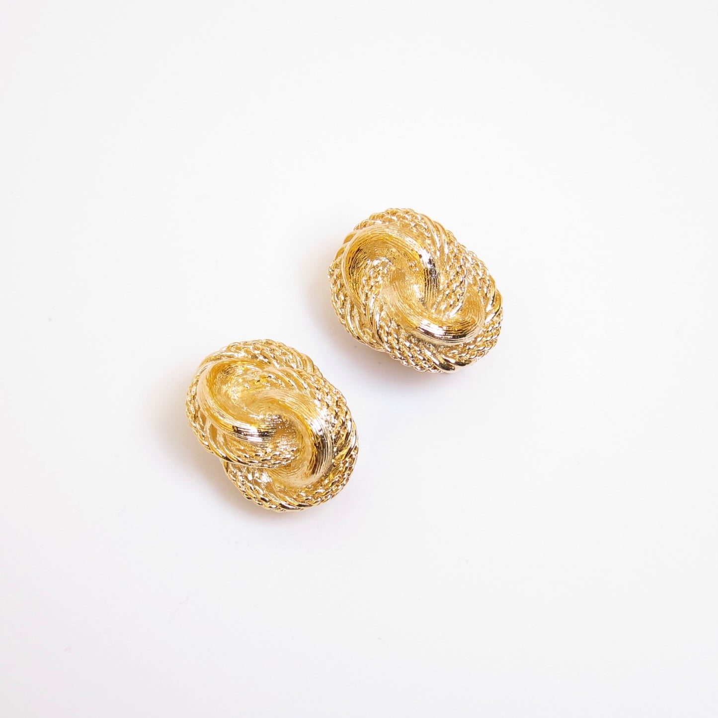 Christian Dior Vintage Twisted Rope Golden Clip-on Earrings