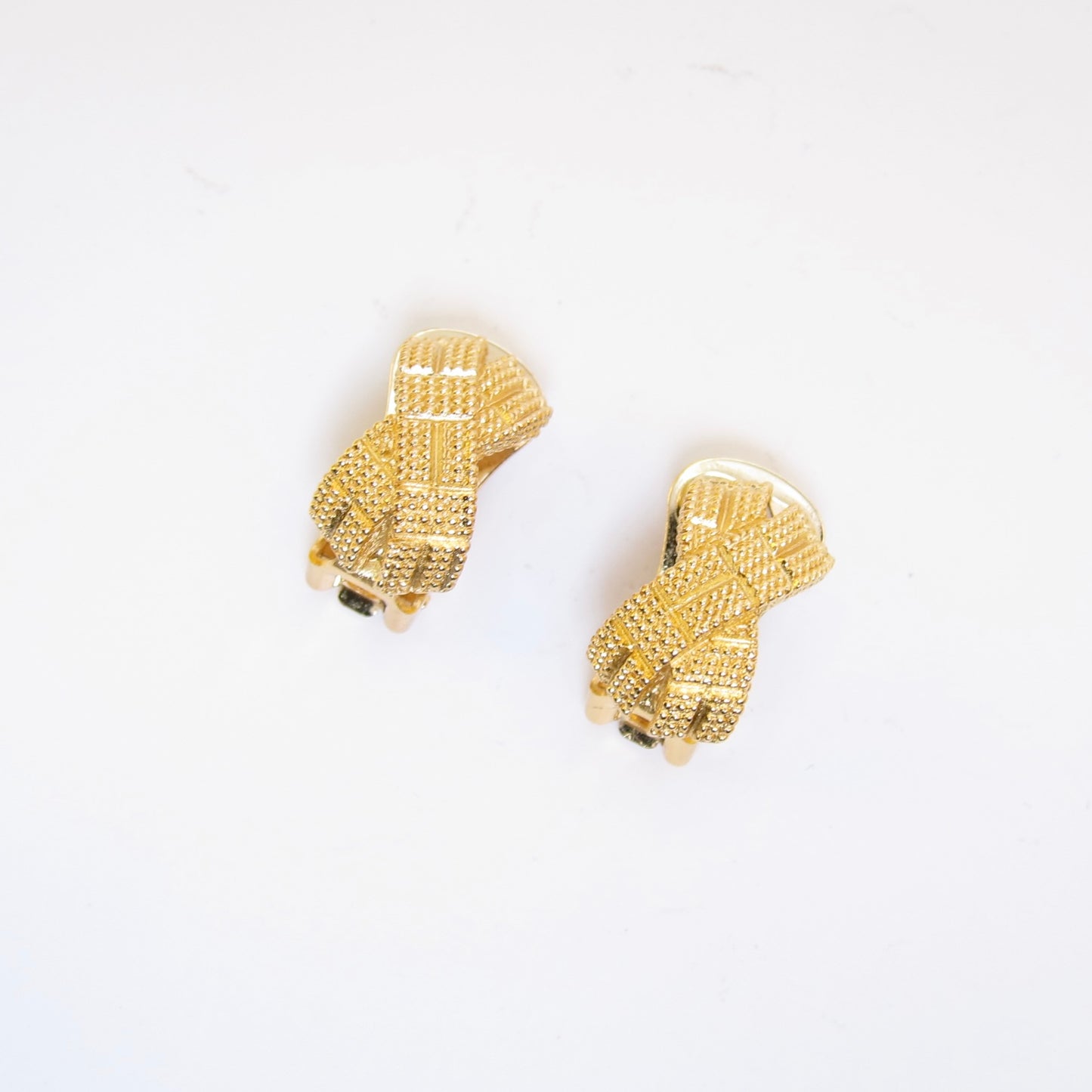 Christian Dior Vintage Cross Golden Clip-on Earrings