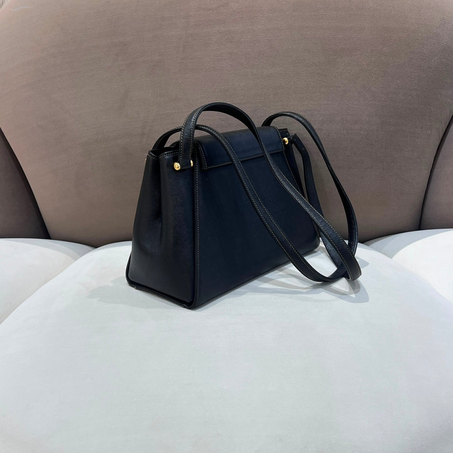 Valentino Garavani Black Leather Tote Bag