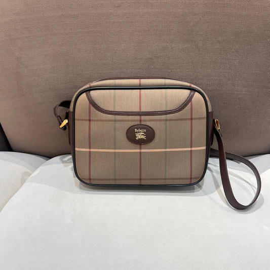 Burberry Vintage Nova Check Canvas Shoulder Bag