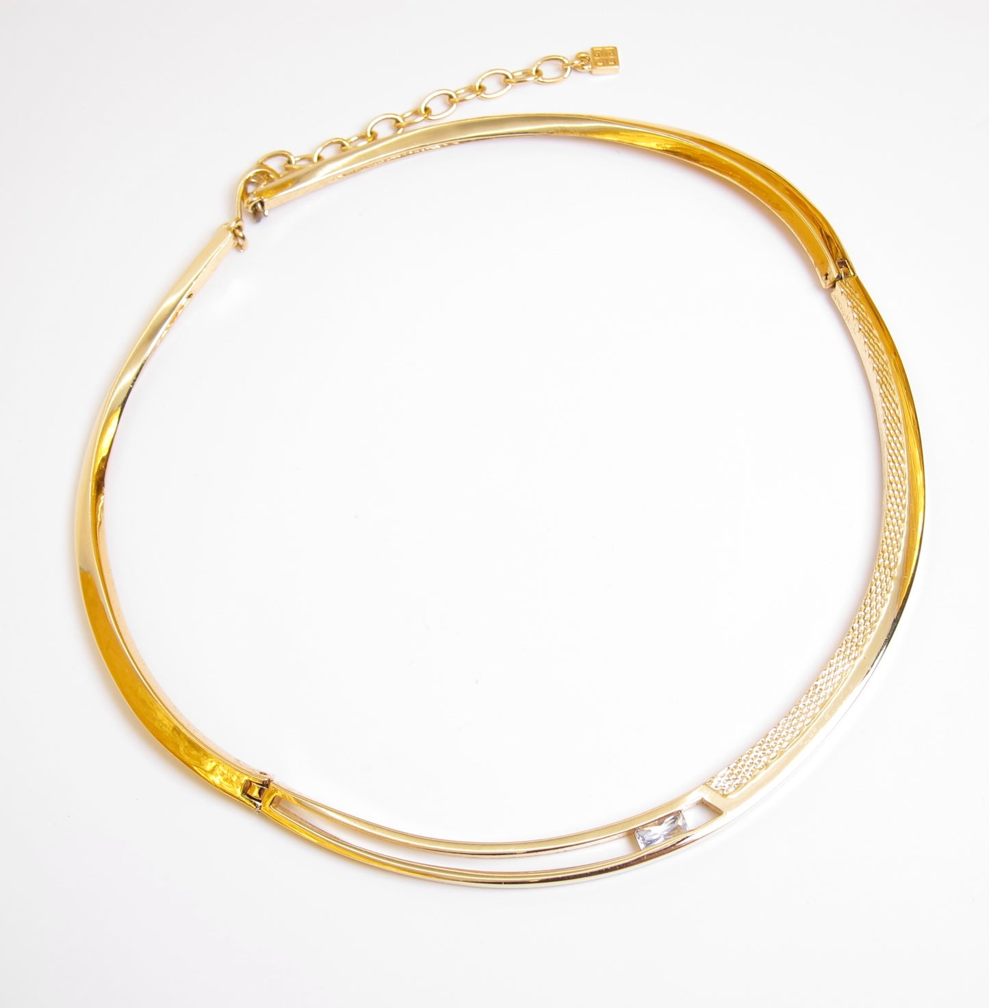 Givenchy Vintage Stylish Rhinestone Golden Choker Necklace