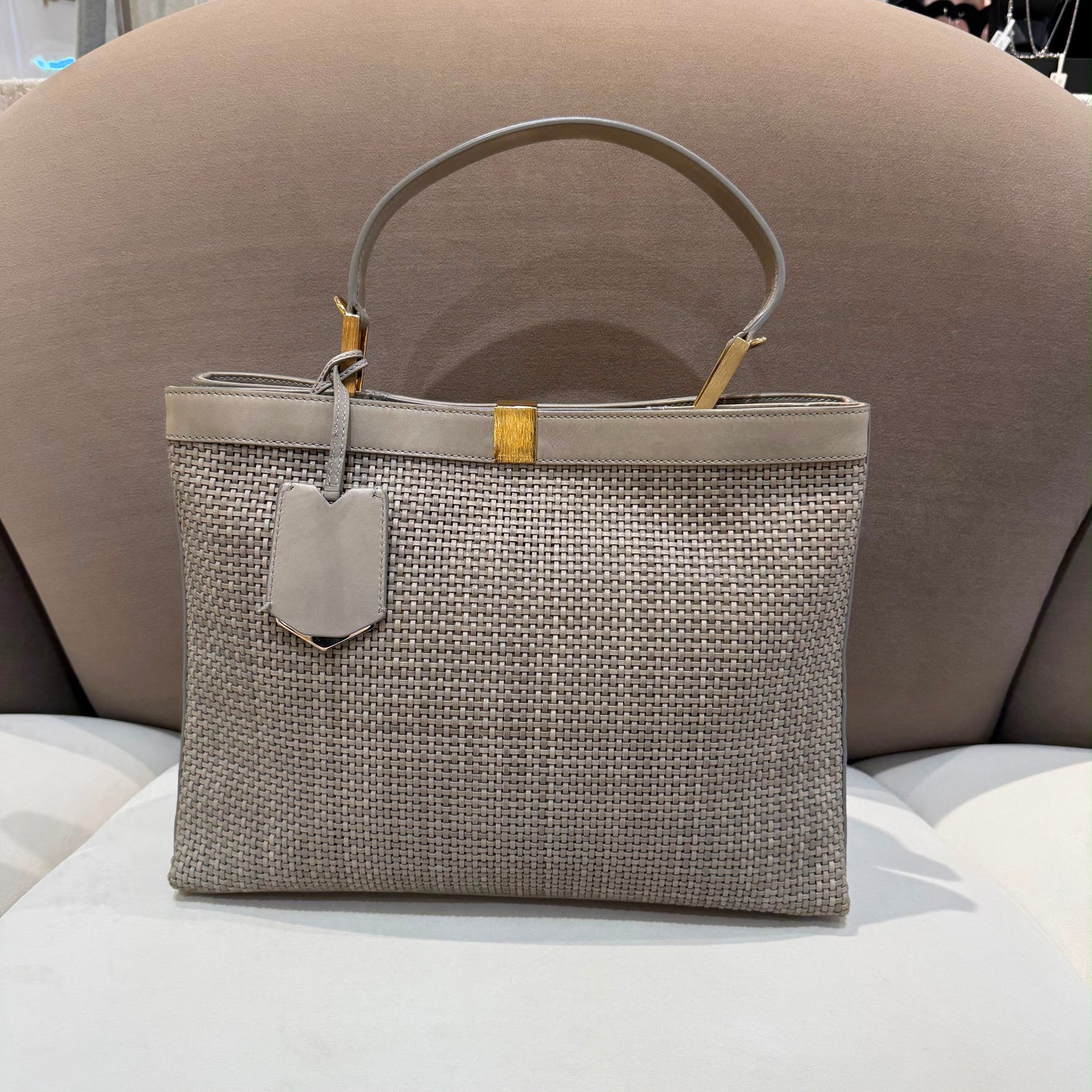 Balenciaga Vintage Greige Textured Leather 2-Way Tote Bag