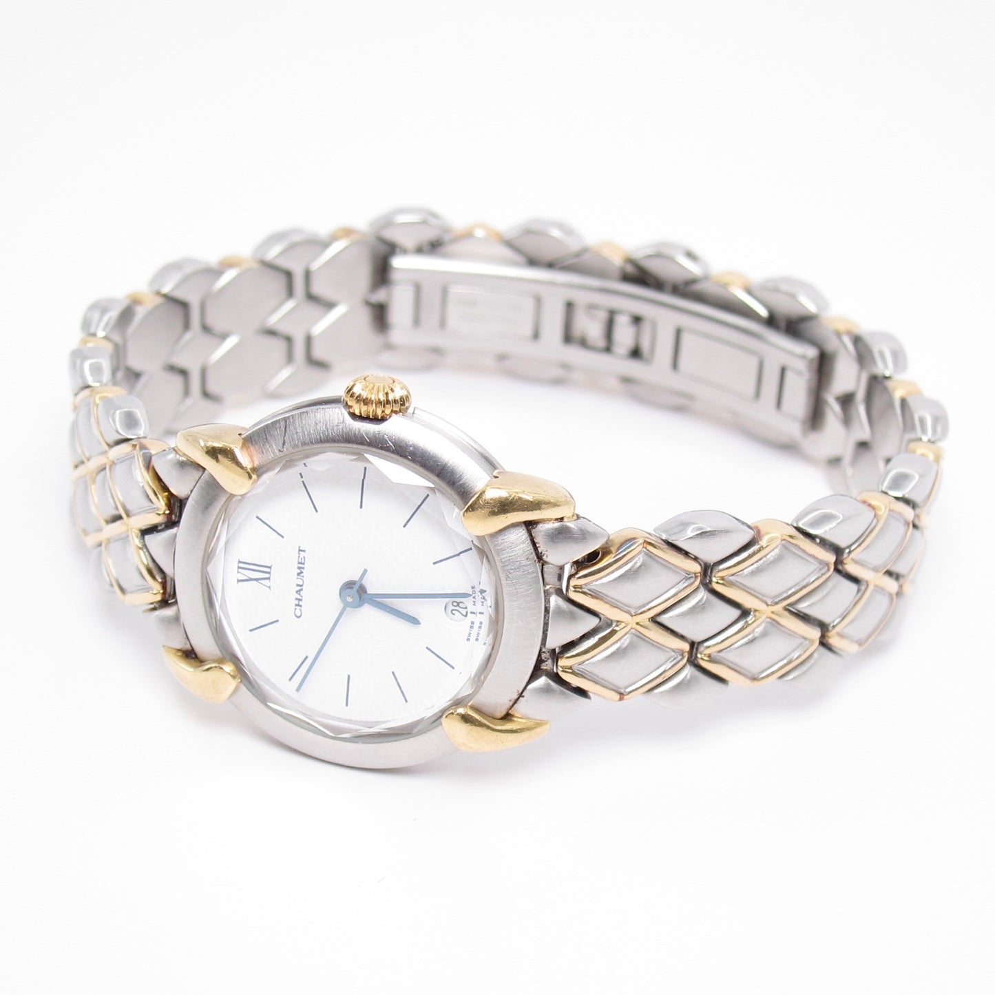 Chaumet Vintage Griffith Round White Face with Date Two Tone Watch