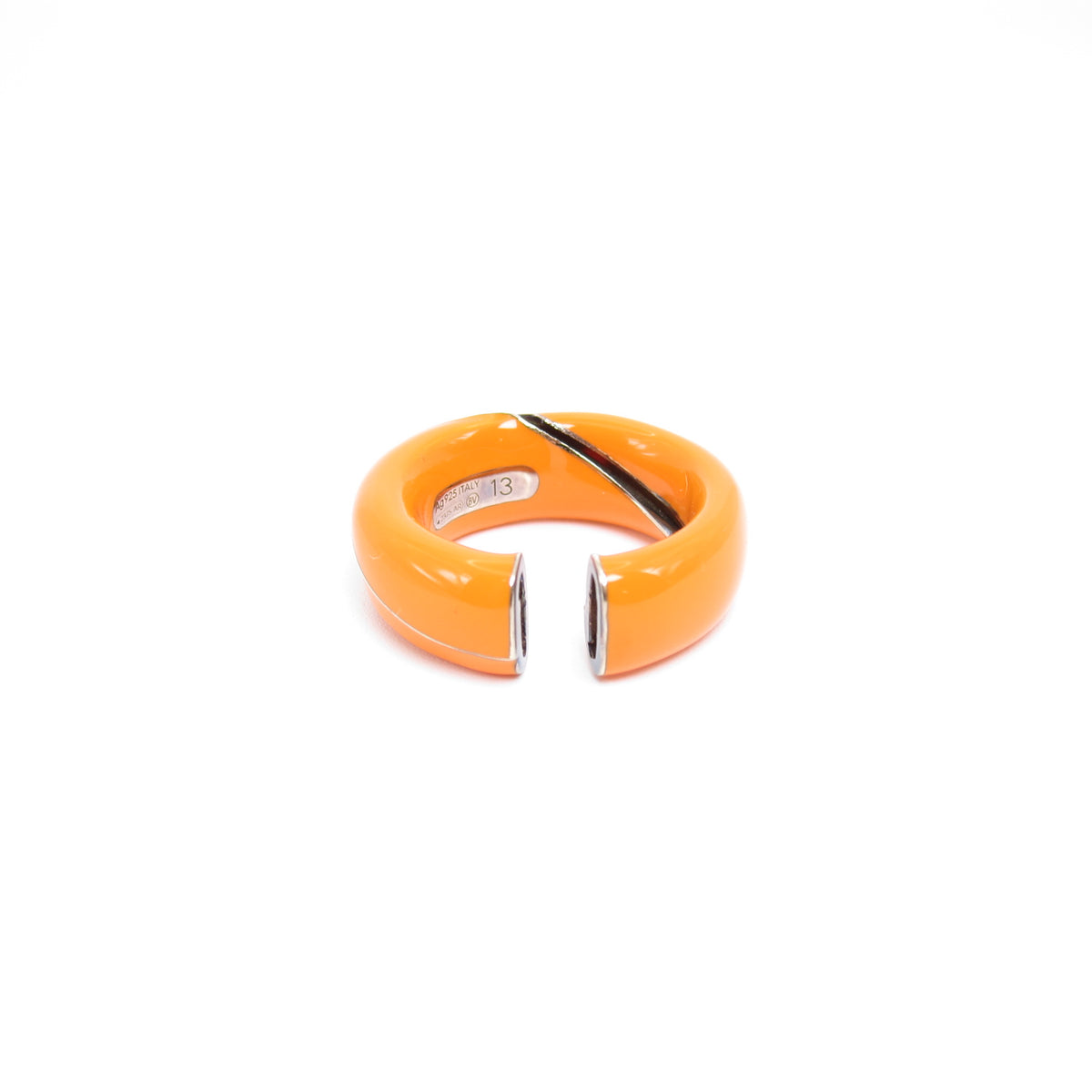 Bottega Veneta Vintage Orange 925 Sterling Silver Sculptural Ring