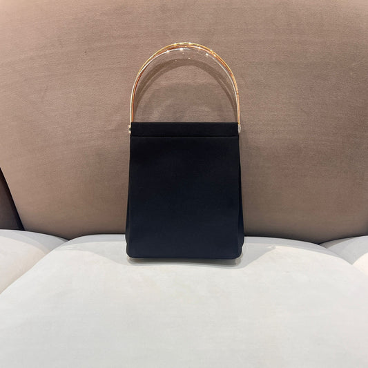 Cartier Vintage Trinity Black Cotton Bucket Handbag