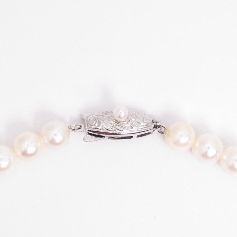 Tasaki Vintage Akoya Pearl with 14K White Gold Clasp Necklace