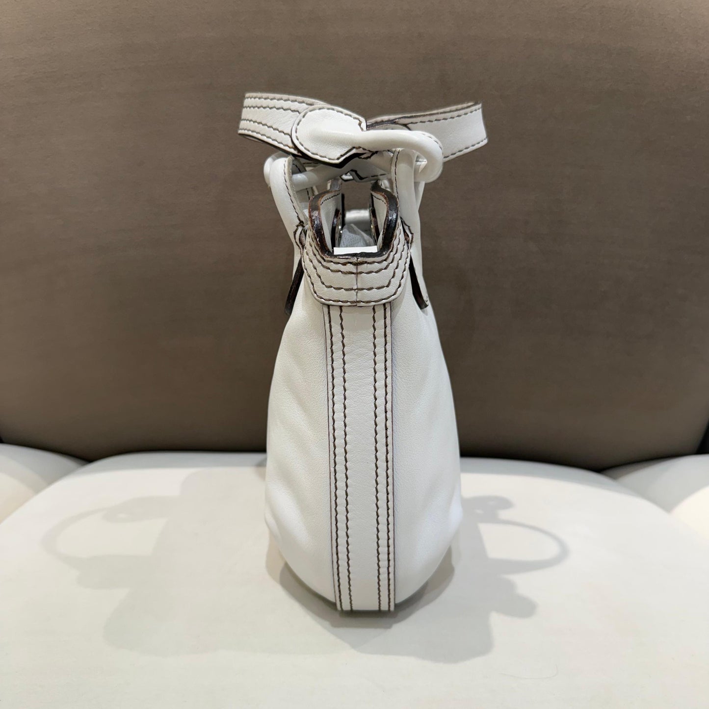 Loewe Vintage Fiesta White Leather 2-Way Handbag