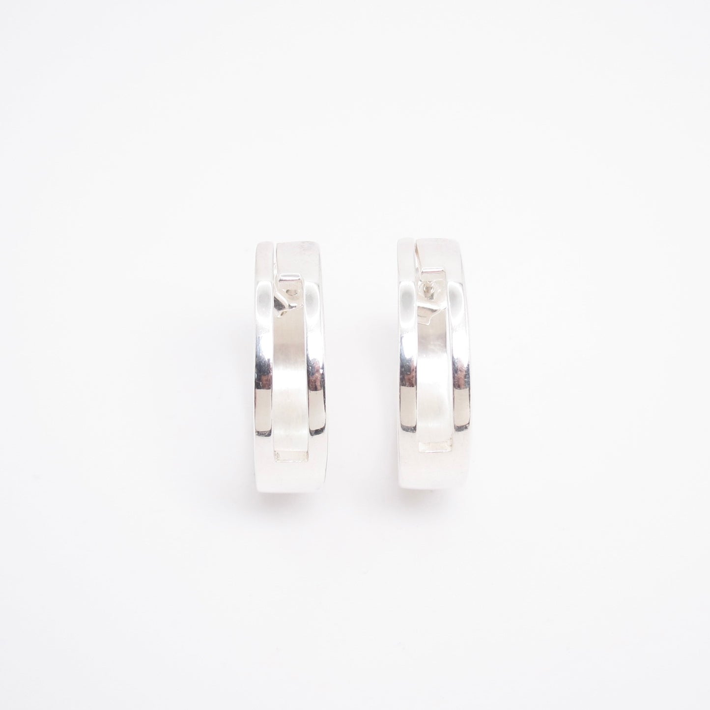Gucci Vintage G Logo Hoop 925 Silver Earrings