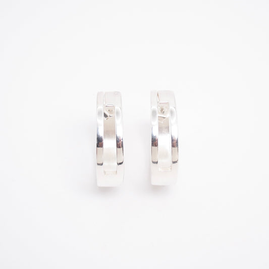 Gucci Vintage G Logo Hoop 925 Silver Earrings