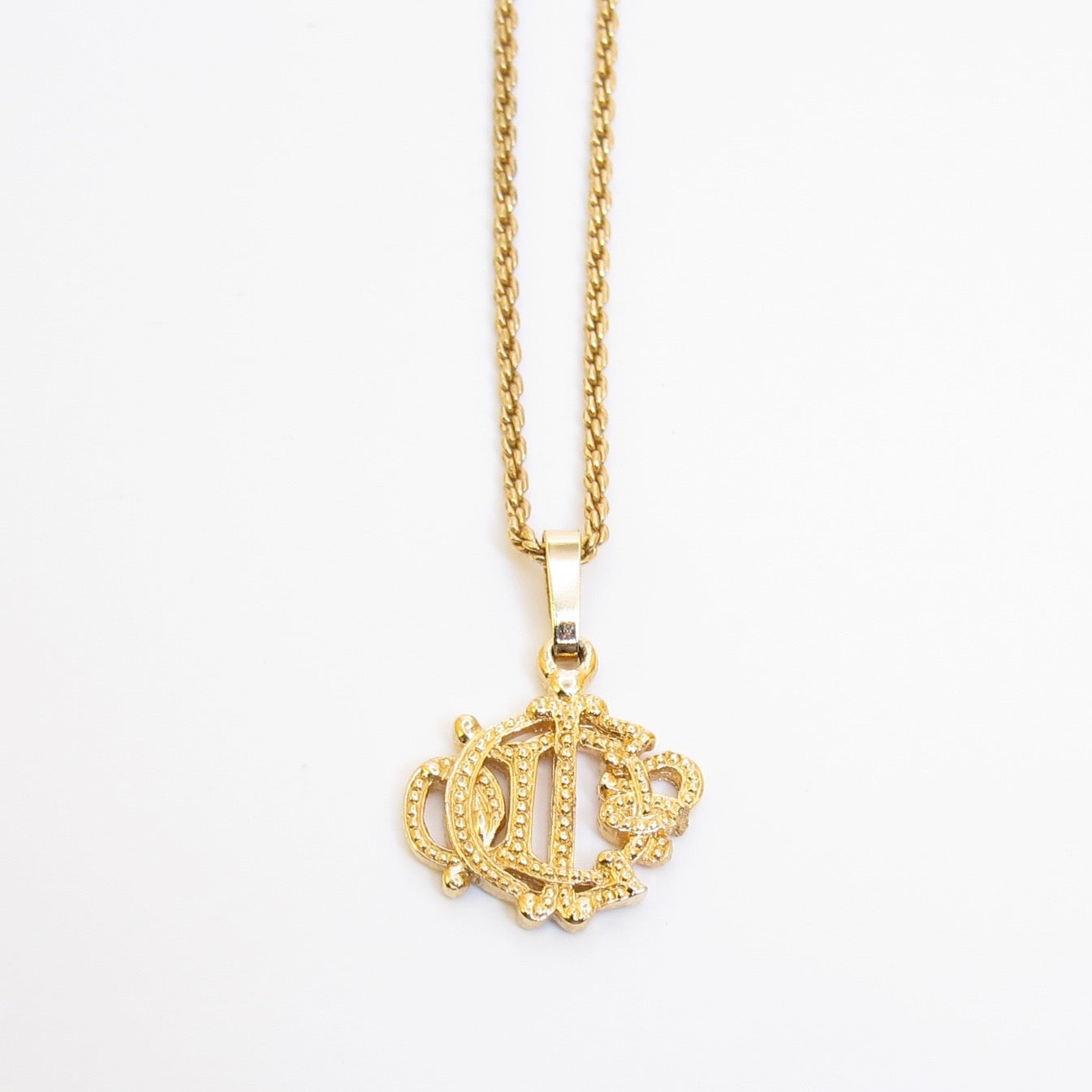 Christian Dior Vintage Dior Logo Golden Necklace
