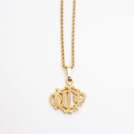 Christian Dior Vintage Dior Logo Golden Necklace