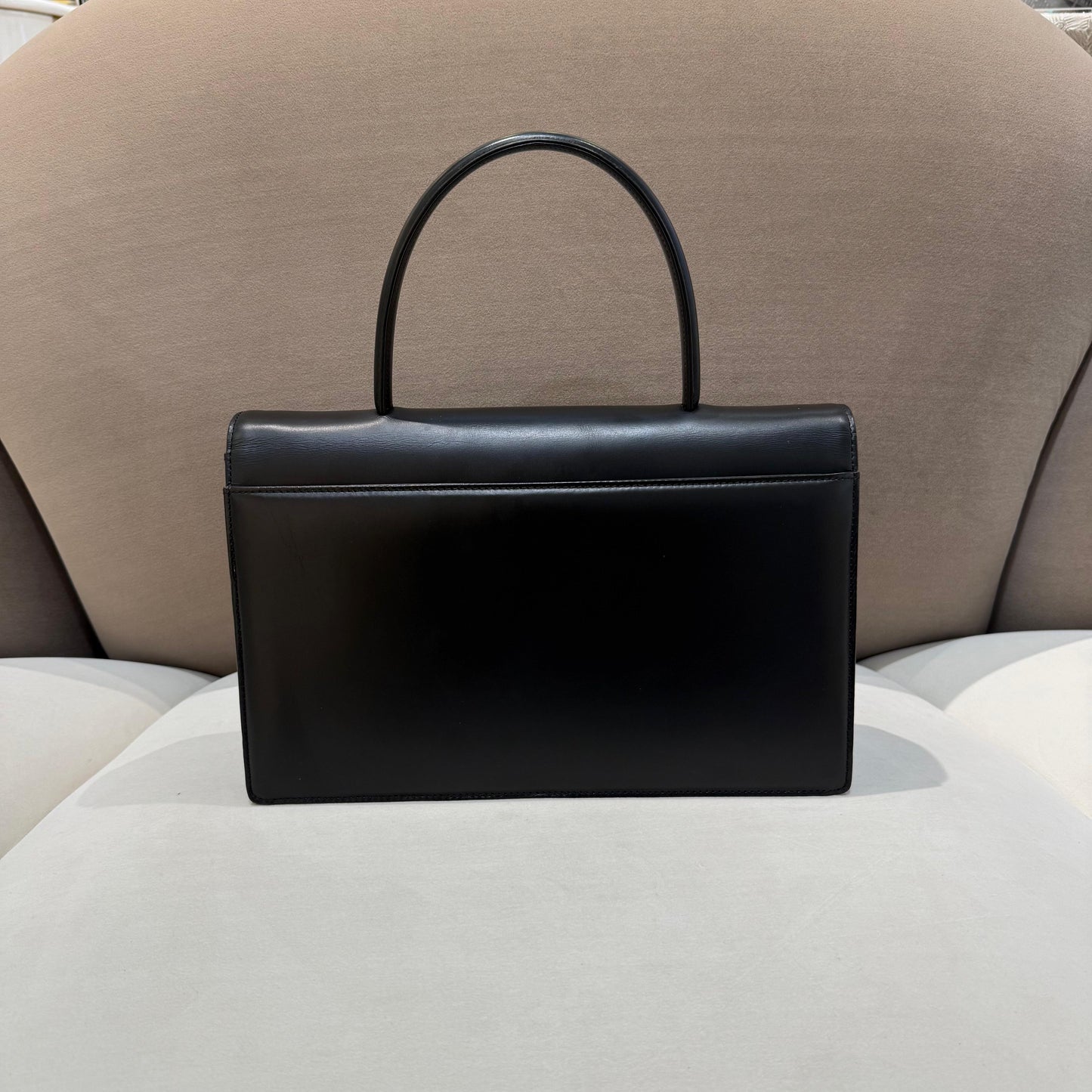 Givenchy Vintage Black Leather 4G Top Handle Handbag