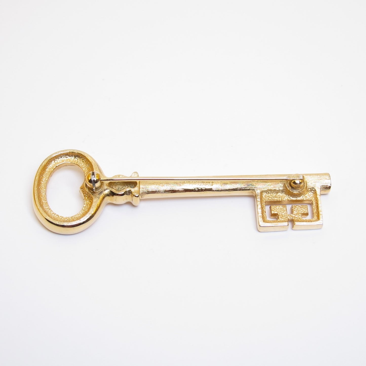 Givenchy Vintage GG Logo Key Motif Golden Brooch