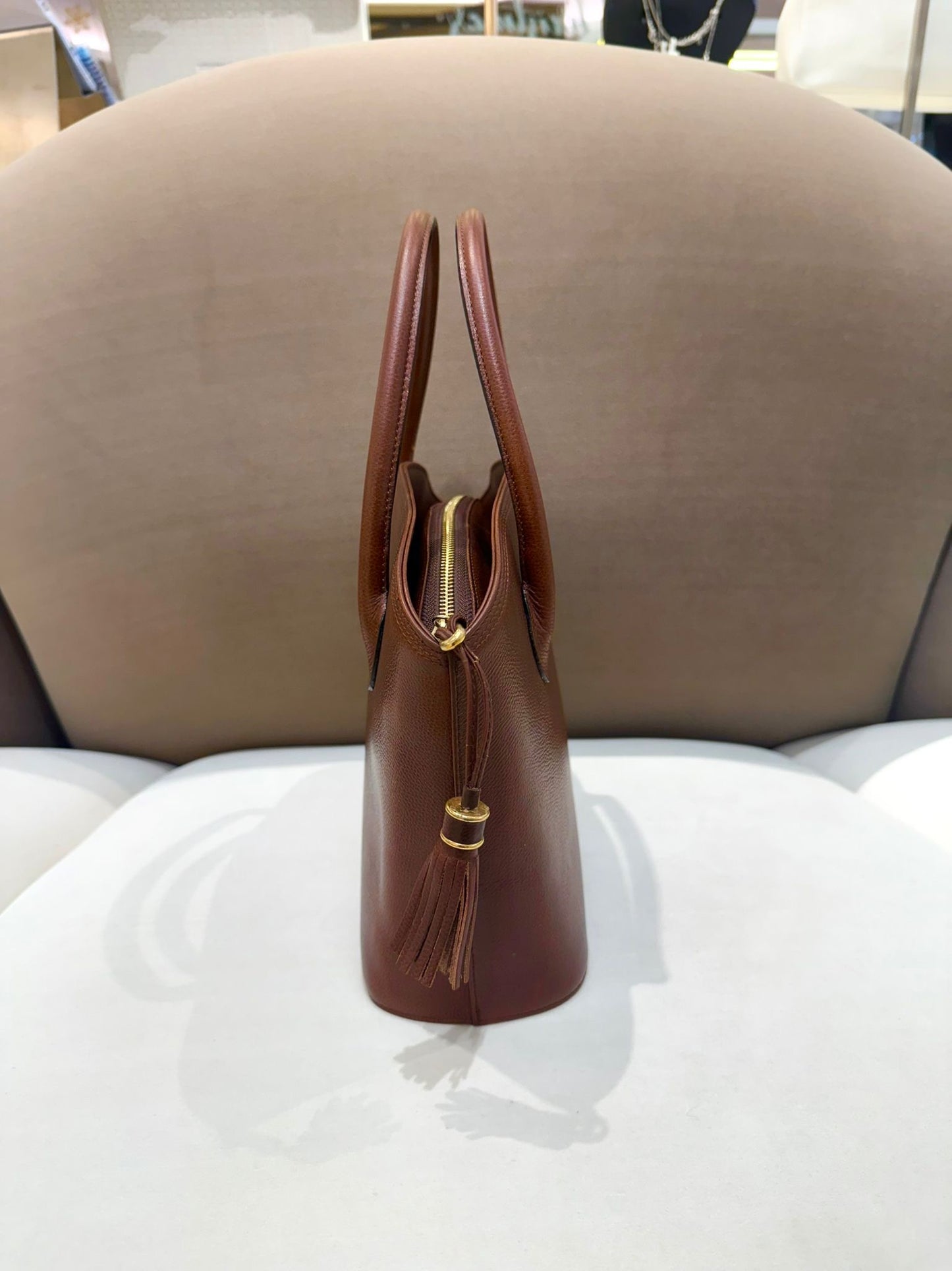 Valentino Garavani Vintage Burgundy Leather Top Handle Handbag