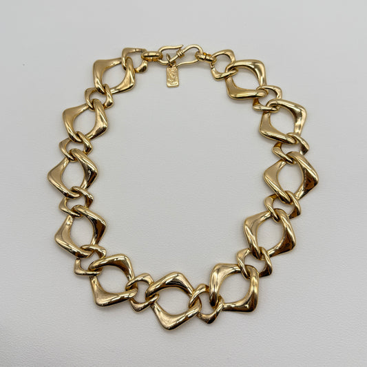 Yves Saint Laurent Vintage Stylish Golden Necklace