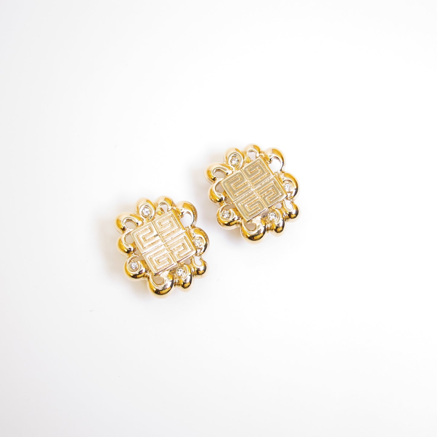 Givenchy Vintage 4G Logo Stylish Golden Clip-on Earrings