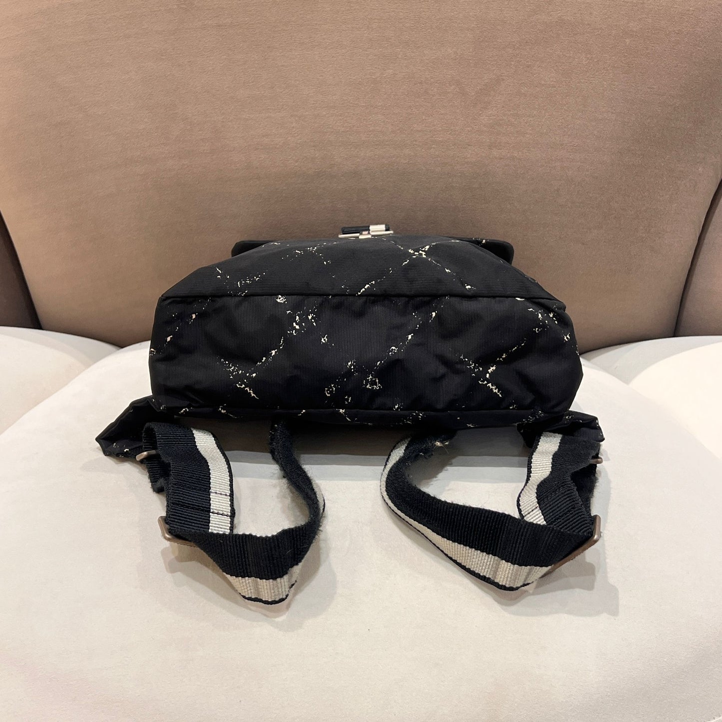 Chanel Vintage Black Quilted Travel Line Backpack