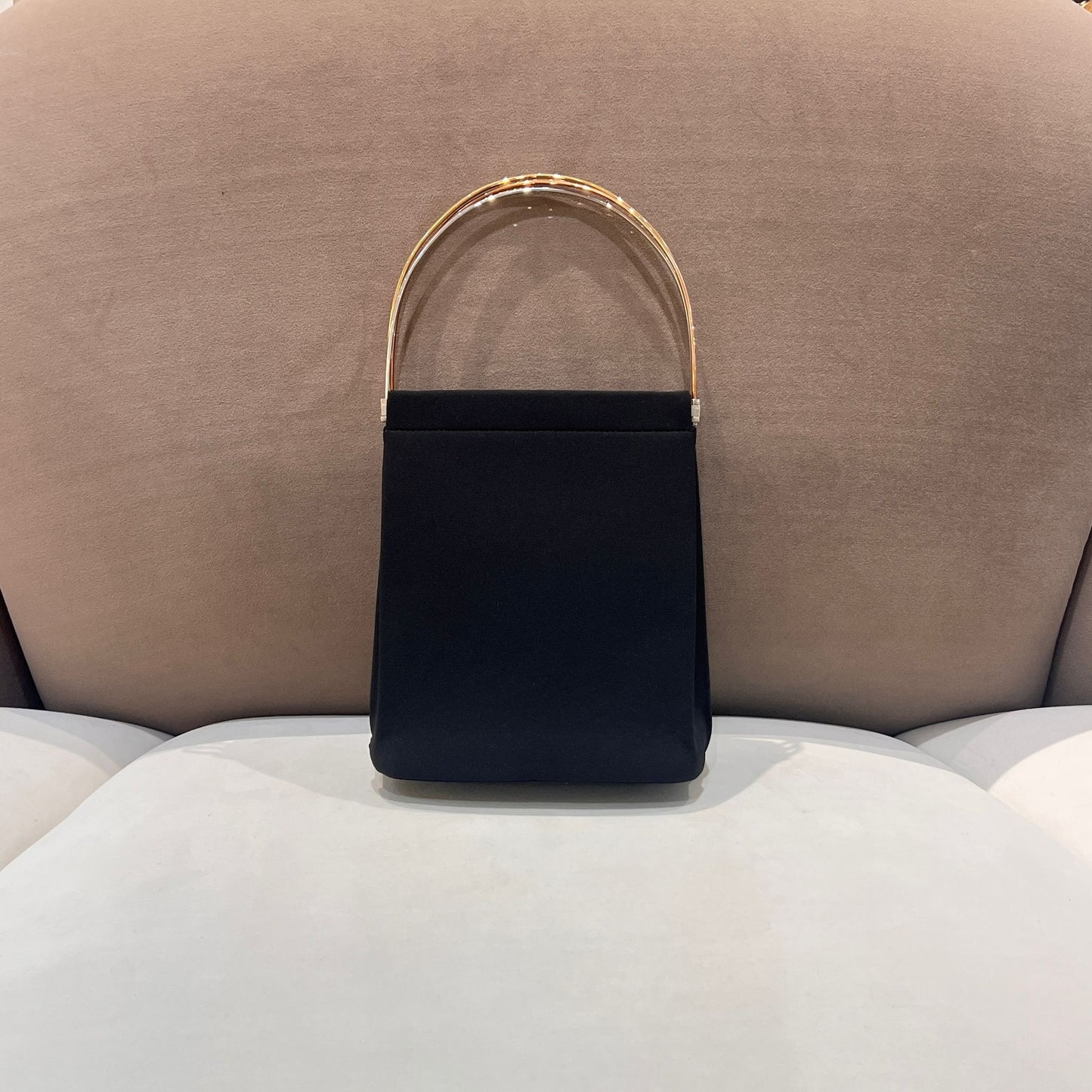 Cartier Vintage Trinity Black Cotton Bucket Handbag