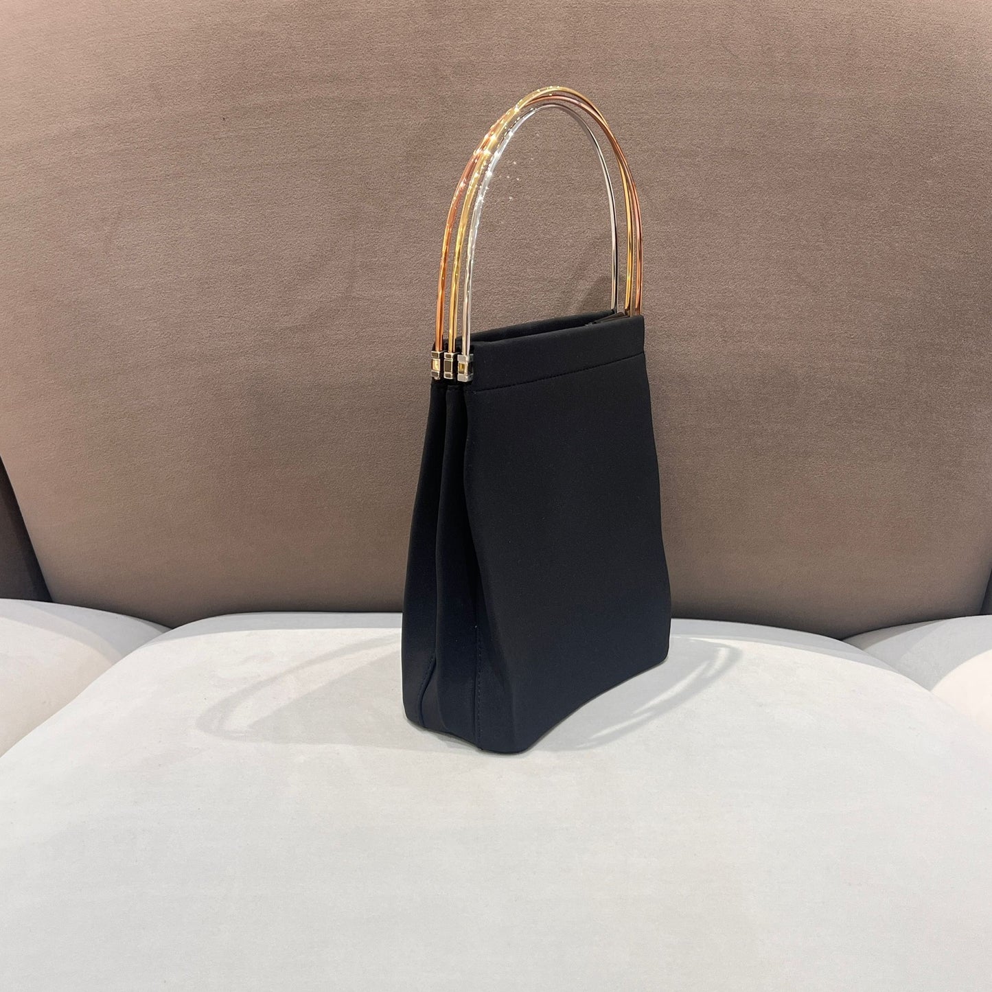 Cartier Vintage Trinity Black Cotton Bucket Handbag