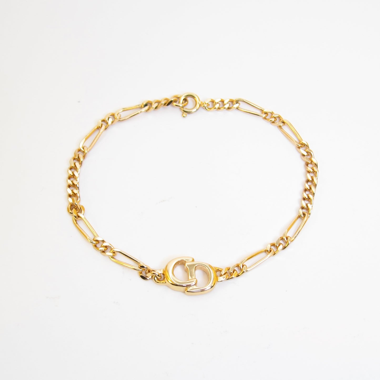 Christian Dior 復古 CD 標誌金色手鍊
