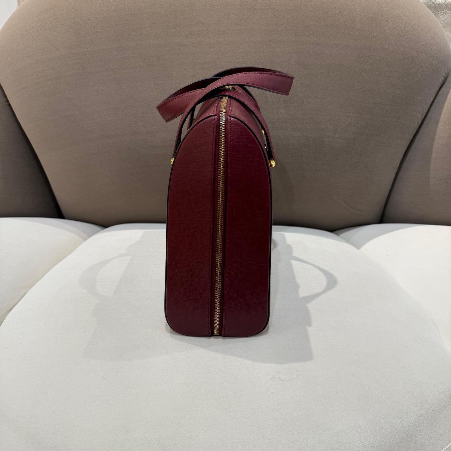 Cartier Vintage Bordeaux Leather 2-Way Top Handle Bag