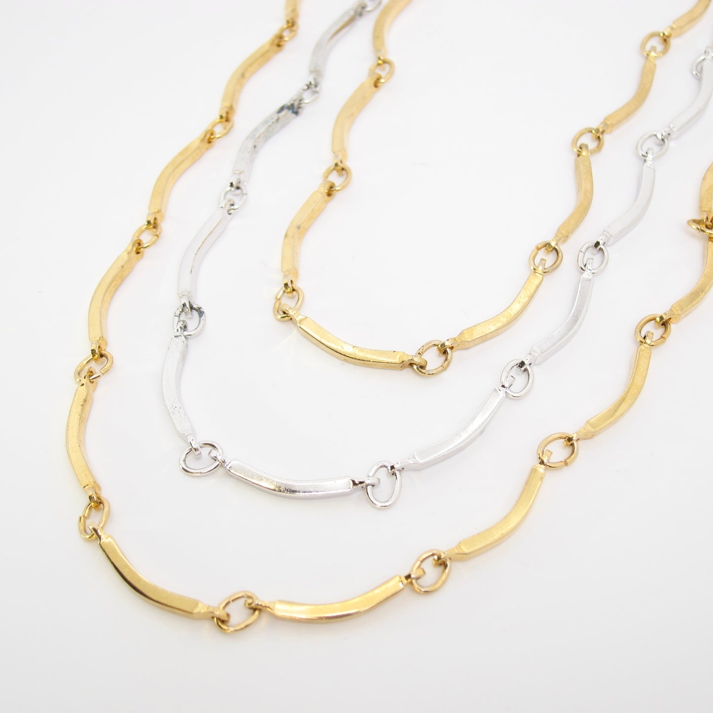 Yves Saint Laurent Vintage 3-Row Two Tone Long Necklace